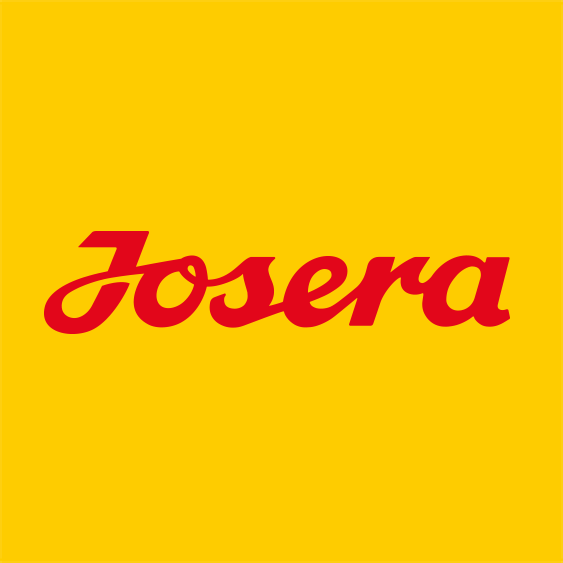 Logo de Josera en rojo sobre fondo amarillo.